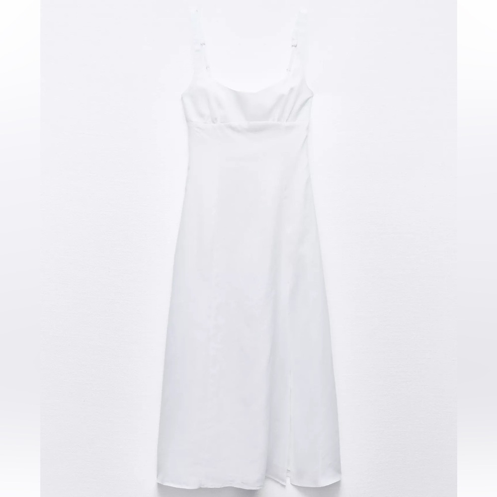 Zara Linen Slit Dress